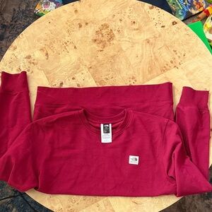 The North Face Burgundy Crewneck; Size L